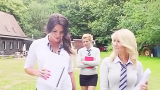 Busty English slut fucks her teacher